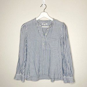 Madewell Cotton Popover shirt, size XXS, blue/white striped